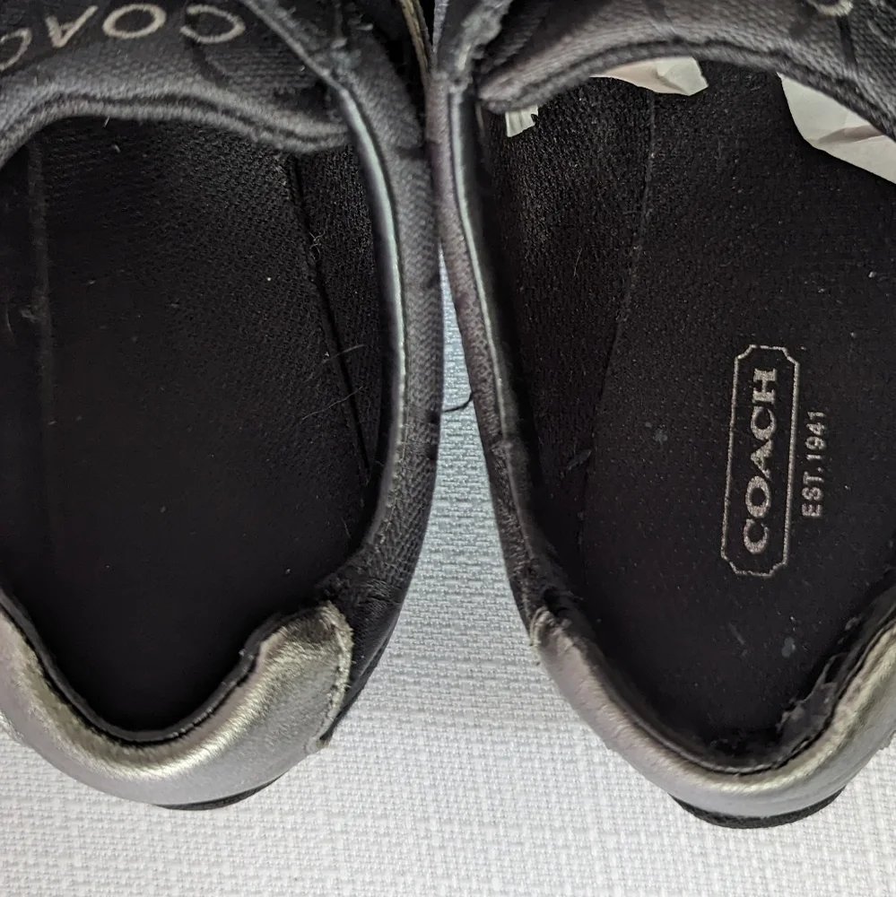 Black‎ Canvas and Suede Jayme Coach Sneakers